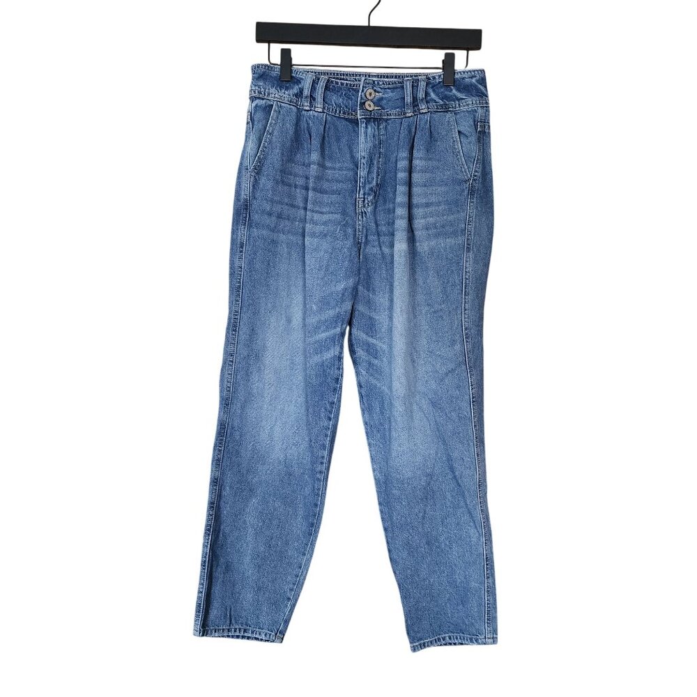 KanCan Womens High-Waisted Tapered Blue Jeans Size 9/28 Cotton Rayon Blend